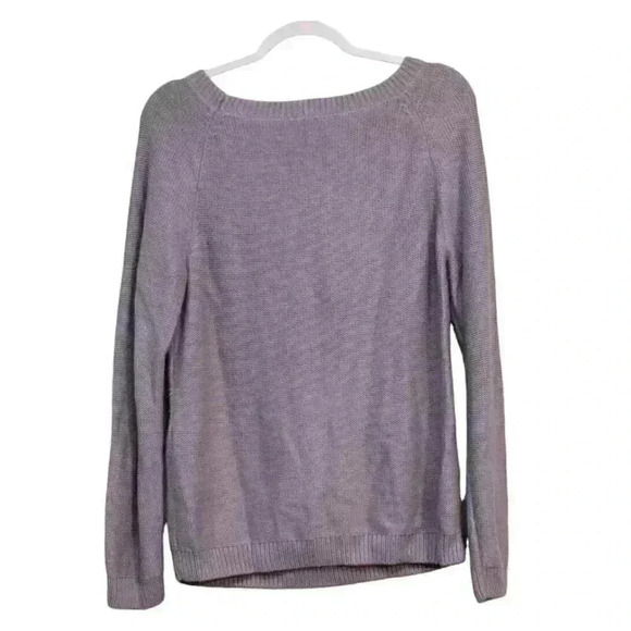 Talbots Sweater Size Medium Purple Cable Knit Angora Rabbit Hair Blend Preppy - Picture 8 of 13